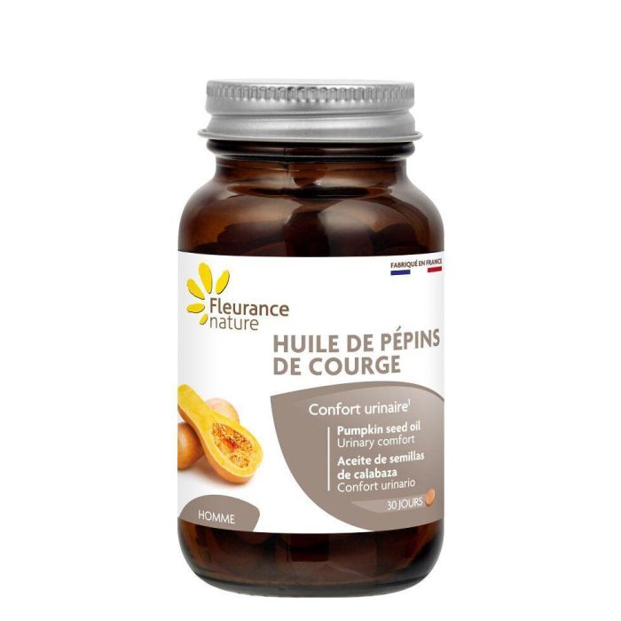 FLEURANCE NATURE Aceite Semillas de Calabaza 60 Cápsulas - Confort Urinario y Próstata para Hombres Mayores de 50