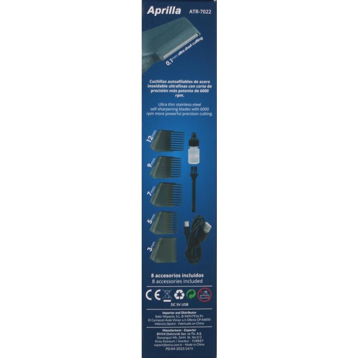 Aprilla Máquina Cortapelo Recargable USB (6 Unidades) 10
