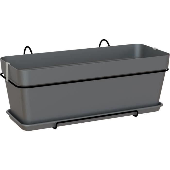 ARTEVASI - Kit jardinera capri 50cm v2 antracita 50,2 x 28,5 x h20,7 cm - 1,54l