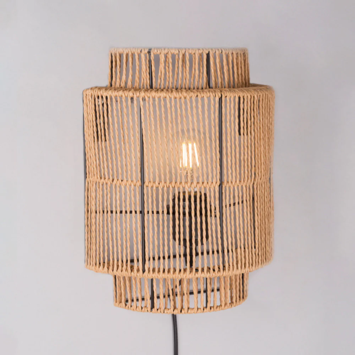 Aplique de Pared Mirpur Khas, Estilo Natural y Mediterráneo, Madera, E27, SKD-W1025 0 Aplique de Pared Mirpur Khas, Estilo Natural y Mediterráneo, Madera, E27, SKD-W1025 0