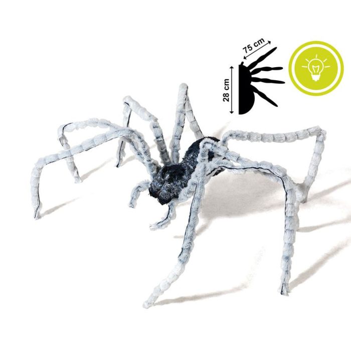 Decoración Araña Gris Gigante Con Luz Halloween