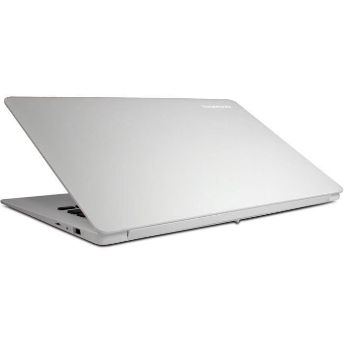 Portátil THOMSON TH14C128, pantalla HD de 14 pulgadas, Celeron N3350, 4 GB de RAM, SSD de 128 GB, W10s, color plateado. 3