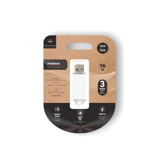 Memoria Usb 16Gb Tech-One-Tech Basic 2.0 Blanco (Incluye Canon Lpi De 0.24 )