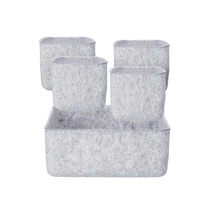 Set 5 Organizadores Kipit Fieltro Gris 24.7x10x24.7 cm (8 Unidades) 1 Set 5 Organizadores Kipit Fieltro Gris 24.7x10x24.7 cm (8 Unidades) 1