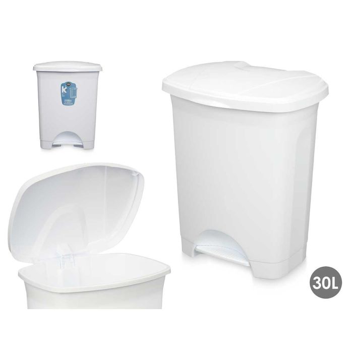 Papelera de Pedal Plástico 30L Blanco - Arte Regal 39x48x32 cm (4 Unidades) Papelera de Pedal Plástico 30L Blanco - Arte Regal 39x48x32 cm (4 Unidades)
