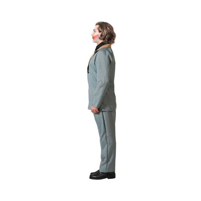 Disfraz Payaso Halloween Gris Con Corbata Hombre Adulto XXL 1