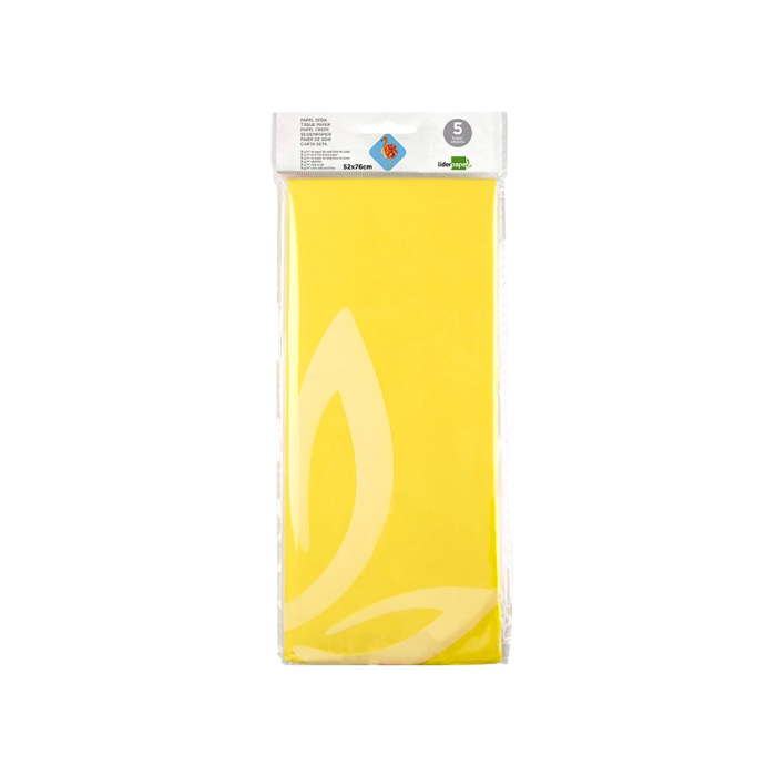 Liderpapel Papel seda 52x76cm 18g/m2 bolsa 5 hojas amarillo 5