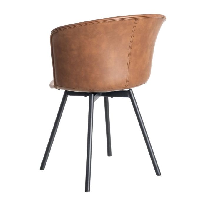 Silla Marrón Metal / Simil Piel 53 X 51,50 X 76 cm