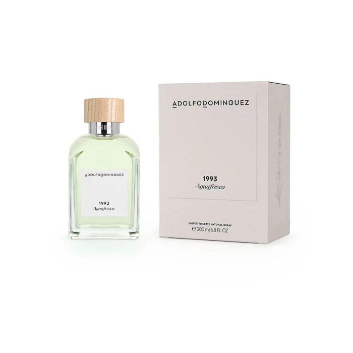Adolfo Dominguez Agua Fresca Eau de Toilette Colonia para Hombre 200 ml Vaporizador Recargable Fougère Aromática Alcohol Natural