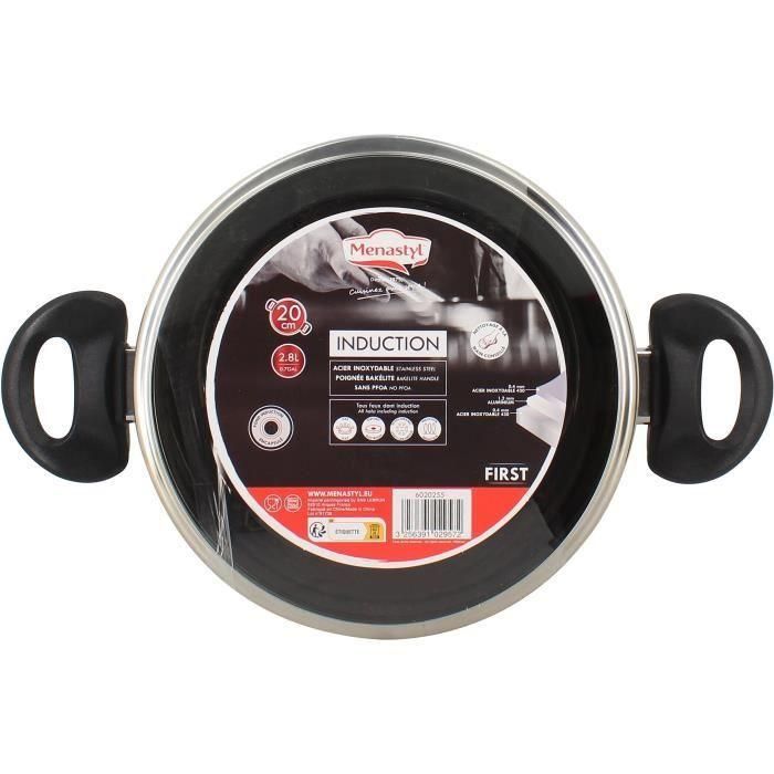 Horno holandés - MENASTYL - Primeros 20 cm - Acero inoxidable - Apto para todo tipo de fuegos, incluida inducción 1 Horno holandés - MENASTYL - Primeros 20 cm - Acero inoxidable - Apto para todo tipo de fuegos, incluida inducción 1