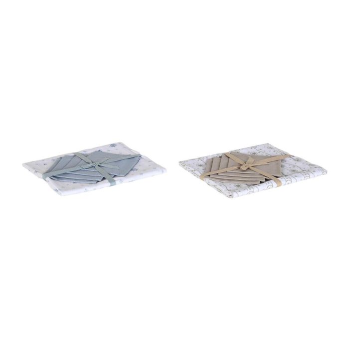 Mantel y servilletas DKD Home Decor 150 x 150 x 0,5 cm Azul Marrón Blanco (2 Unidades) 1 Mantel y servilletas DKD Home Decor 150 x 150 x 0,5 cm Azul Marrón Blanco (2 Unidades) 1