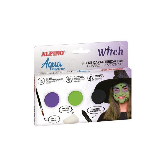 Maquillaje Alpino Make-Up Polvera Aqua Set De Caracterizacion Bruja