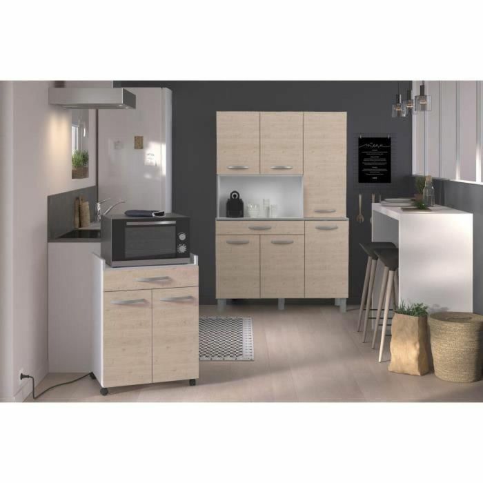 Carro OSLO 803347 60 cm con 1 cajón y 1 puerta - L 60 x P 44 x H 81 cm - Color roble 5