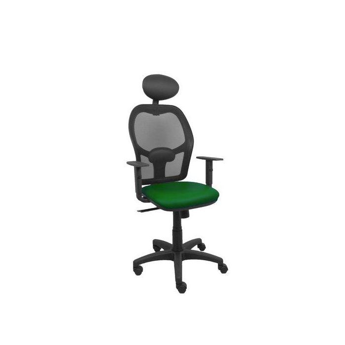 Silla Piqueras Y Crespo Alocen Brazos Regulables Cabecero Fijo Malla Negro Y Asiento Similpiel Verde Botella