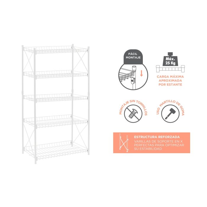Confortime Estantería de Metal 5 Niveles 52 x 34 x 110 cm (2 Unidades) 8