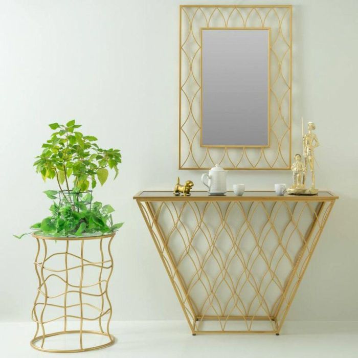 Mesa auxiliar Alexandra House Living Oro Metal 46 x 60 x 46 cm 4