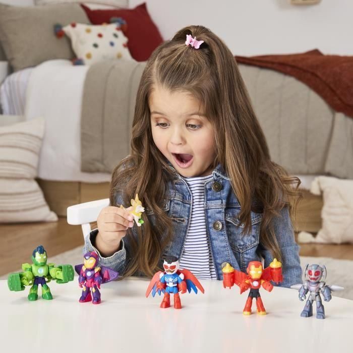 Hasbro G1255 Marvel Vengadores - Pack de 6 figuras de acción de Iron Man y Amigos, 7,6 cm, para niños +3 años 1