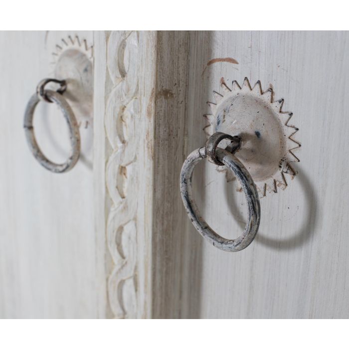 Giner y Colomer Armario de 2 Puertas en Madera de Mango Blanco Envejecido 180 cm 4