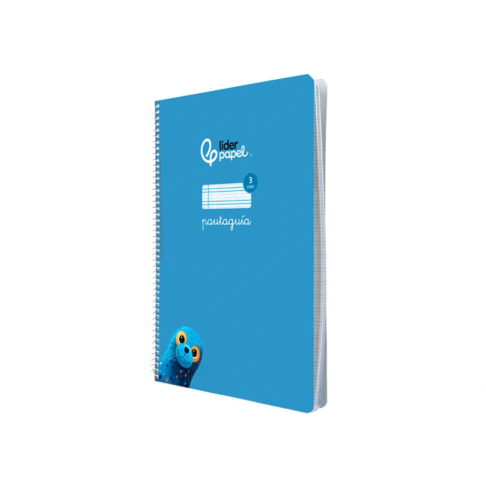 Liderpapel Cuaderno Espiral A4 Pautaguía Tapa Blanda 80 Hojas 75gr Cuadro Pautado 3mm Azul 3