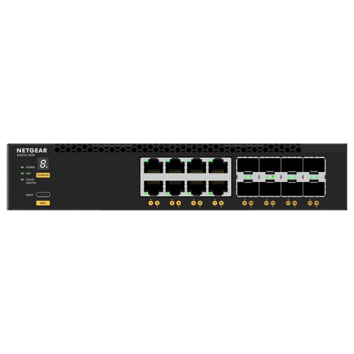 NETGEAR M4350-8X8F Switch Gestionado L3 10G Ethernet 8 Puertos RJ45 8 Puertos SFP+ Montaje en Rack 1U 4