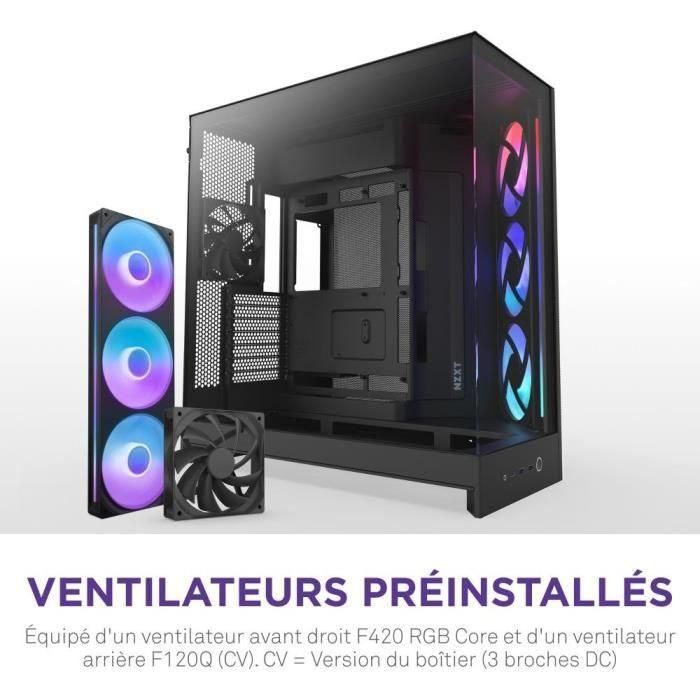 NZXT AAAUF41860 H9 Flow RGB - Caja de torre media, doble cámara, ventiladores RGB incluidos, negro 4