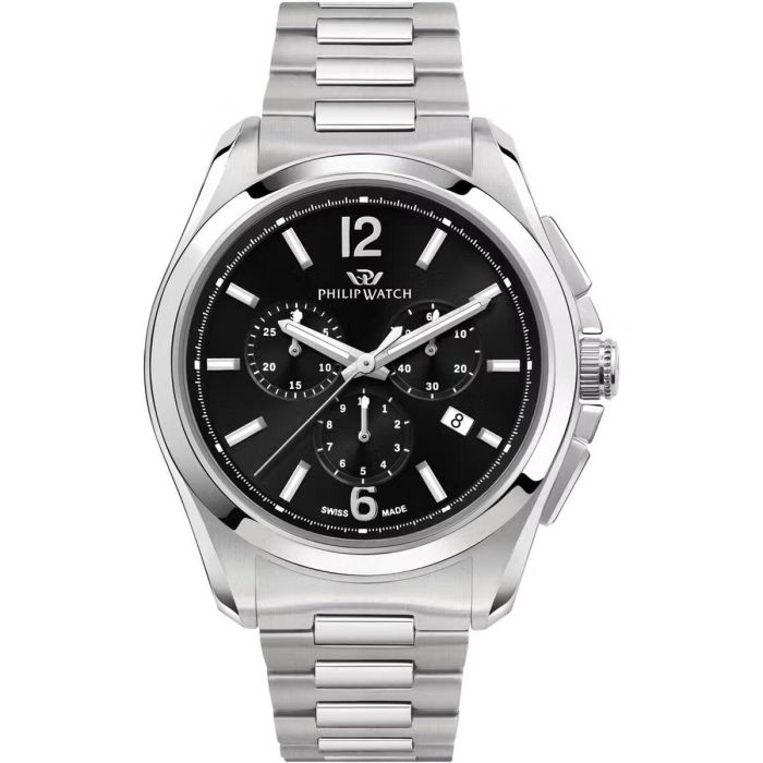 Reloj Hombre Philip Watch AMALFI CHRONO Negro Plateado (Ø 43 mm) Reloj Hombre Philip Watch AMALFI CHRONO Negro Plateado (Ø 43 mm)