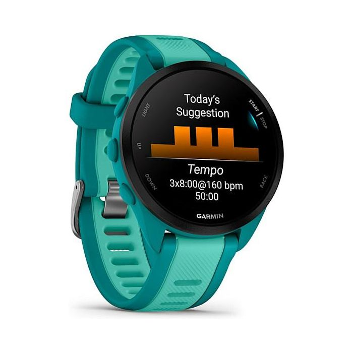 Garmin Forerunner 165 Music aqua Reloj Inteligente GPS AMOLED Pantalla Táctil Resistente al Agua Monitor de Frecuencia Cardíaca y Oxígeno 2