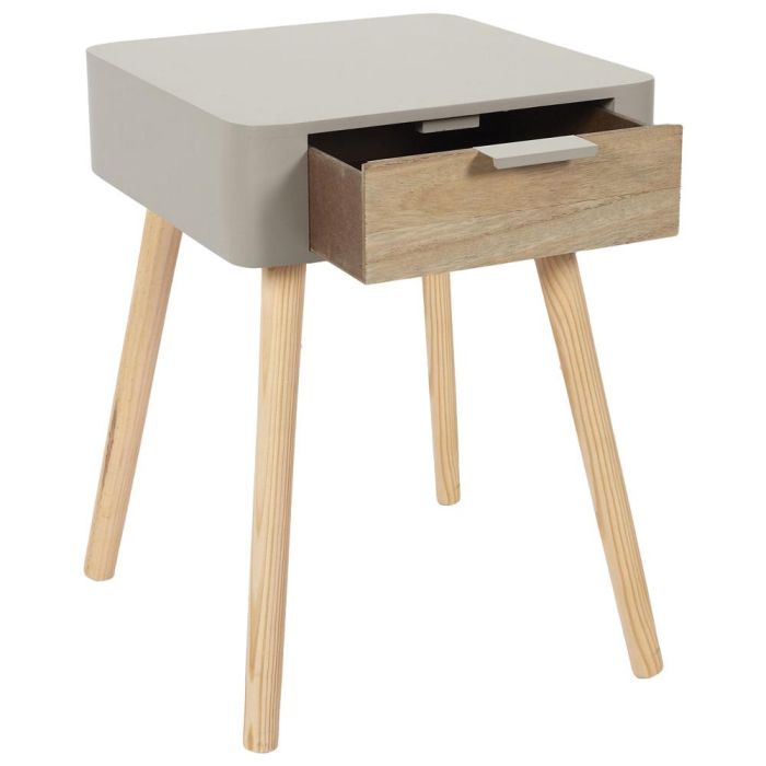 Home Deco Factory Mesita De Noche Con Cajón Essentiel Marrón Topo 35x40 cm h.48 cm 3 Home Deco Factory Mesita De Noche Con Cajón Essentiel Marrón Topo 35x40 cm h.48 cm 3