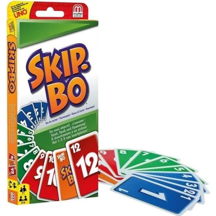 Mattel Games SKIP BO Juego de Cartas para Niños y Adultos +7 Años