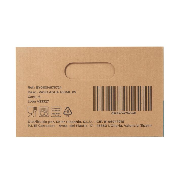 Vaso de agua 450 ml - La Mediterranea (24 Unidades) 4 Vaso de agua 450 ml - La Mediterranea (24 Unidades) 4