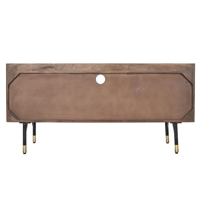 Mueble de TV DKD Home Decor Marrón oscuro Metal Madera de mango (130 x 45 x 60 cm) 5