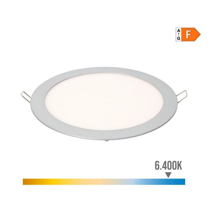 Edm Downlight LED empotrable redondo 20W luz fría 6400K 1500lm Ø22,5 cm cromado Edm Downlight LED empotrable redondo 20W luz fría 6400K 1500lm Ø22,5 cm cromado