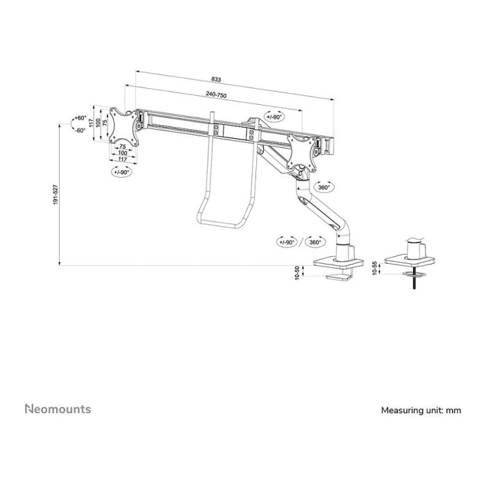 Neomounts Brazo para Monitor Full-Motion DS75S-950BL2 para Pantallas de 17-32", Soporta 8kg, Negro 11