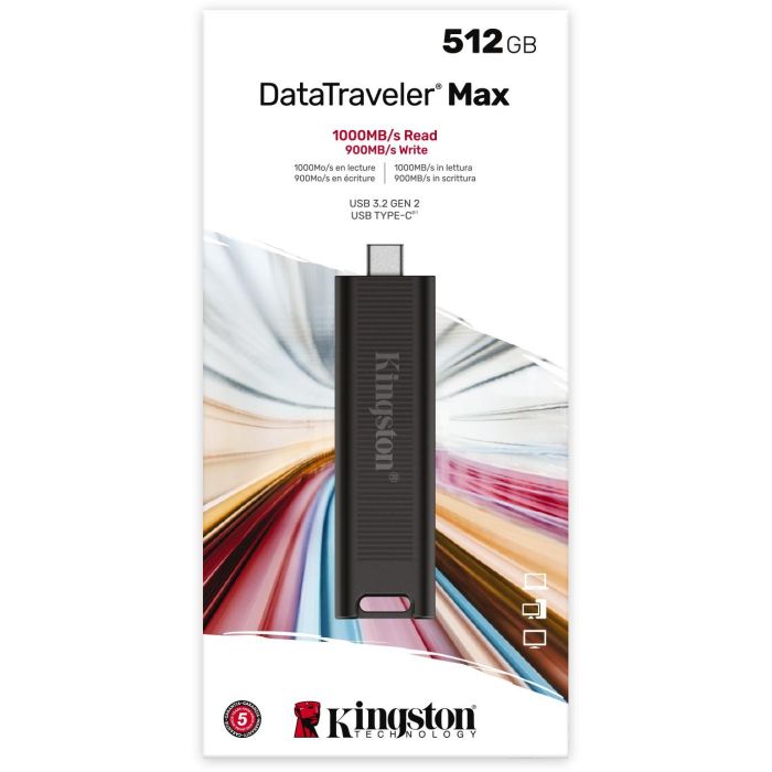 Kingston DataTraveler Max 512GB USB-C 3.2 Gen 2 1000MB/s Negro 8 Kingston DataTraveler Max 512GB USB-C 3.2 Gen 2 1000MB/s Negro 8