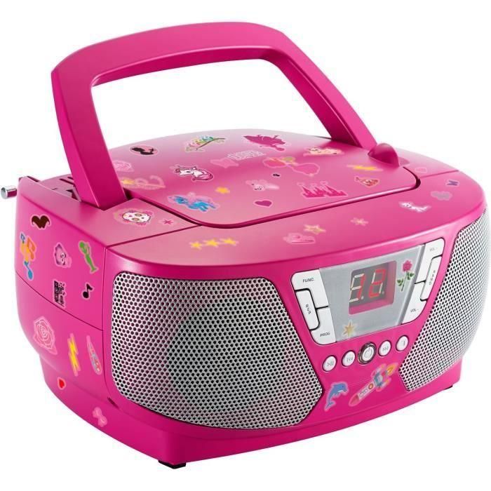 Reproductor de Radio CD Portátil - BIGBEN INTERACTIVE - CD60RSSTICK - Rosa + Pegatinas 1 Reproductor de Radio CD Portátil - BIGBEN INTERACTIVE - CD60RSSTICK - Rosa + Pegatinas 1