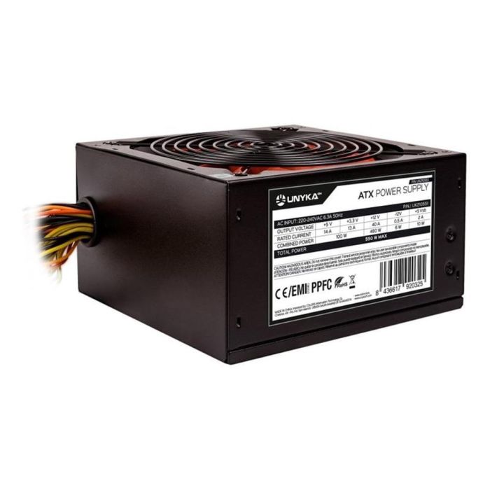 Unykach Uk210551 Fuente de Alimentación PC Gaming ATX 550W 2.31 con PFC Pasivo, ventilador 14cm. Conectores SATA/PCIe. Colores Negro y Rojo. 3 Unykach Uk210551 Fuente de Alimentación PC Gaming ATX 550W 2.31 con PFC Pasivo, ventilador 14cm. Conectores SATA/PCIe. Colores Negro y Rojo. 3