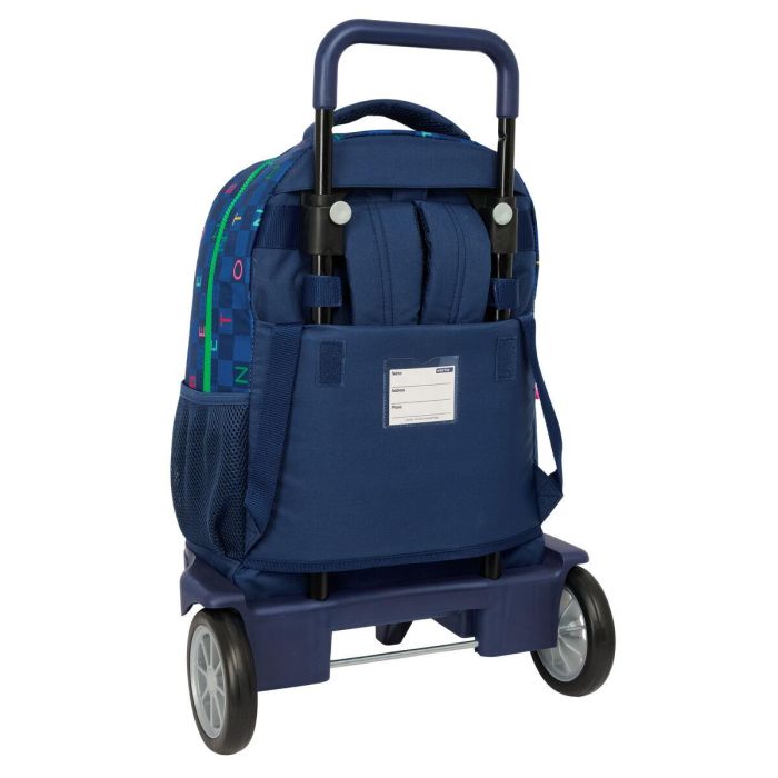 Mochila Escolar Benetton Damero Azul marino 33 x 45 x 22 cm 2
