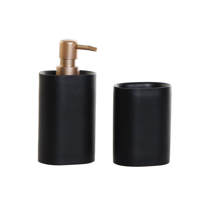 DKD Home Decor Dosificador Glam Negro Dorado Resina PVC 6 x 18 x 8.5 cm Set de 2 0 DKD Home Decor Dosificador Glam Negro Dorado Resina PVC 6 x 18 x 8.5 cm Set de 2 0