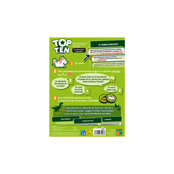 Juegos Juego de Mesa Top Ten Aventuras