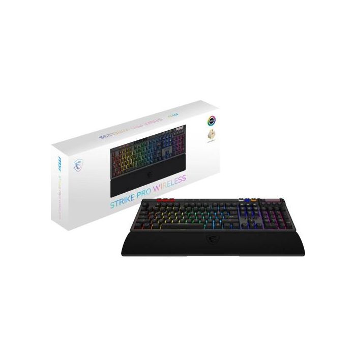 MSI Teclado Strike Pro Wireless Silent ES S11-43ES209-CLA Mecánico Gaming PBT 2.4GHz Bluetooth RGB Español Negro