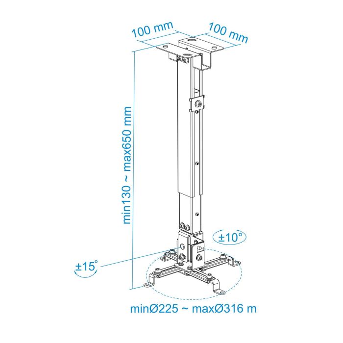 Soporte de Techo para Proyector TooQ PJ2012T-W/ Inclinable/ hasta 20kg 2 Soporte de Techo para Proyector TooQ PJ2012T-W/ Inclinable/ hasta 20kg 2