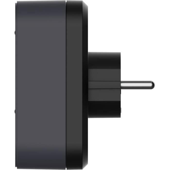 QUARX QUA4004282472360 Biplite Enchufe Doble 2P 16A Negro y Gris Antracita Conforme Norma NF 3