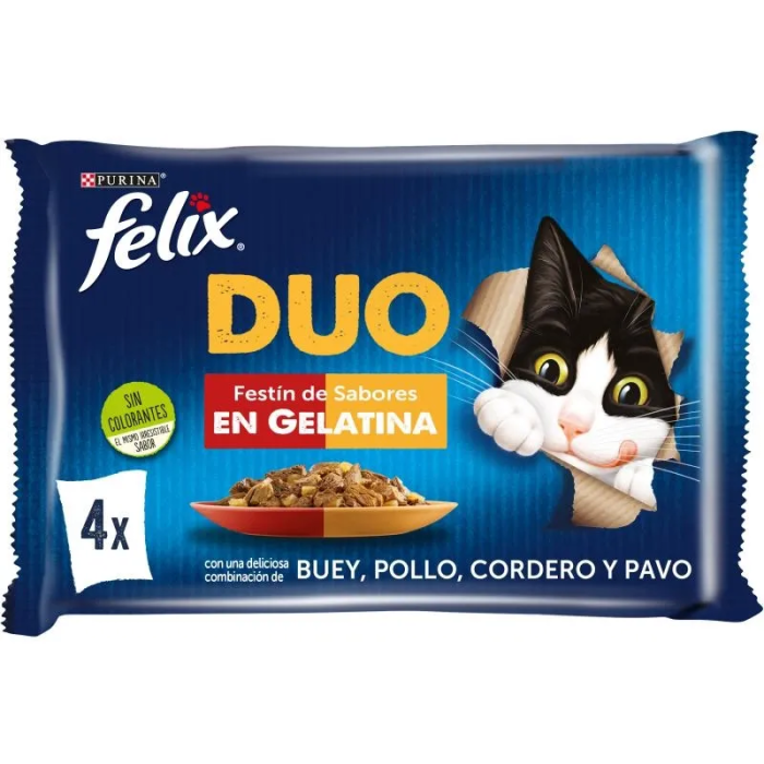 Purina Felix Feline Fantastic Duo Delicious Carne 12x4x85 gr