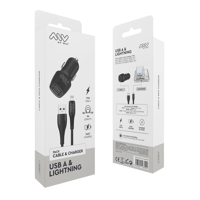 Cargador de Coche Myway Negro 3