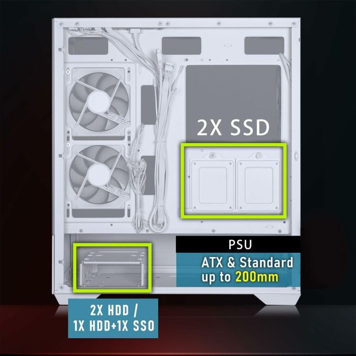 Caja Semitorre ATX BitFenix CETO Basic Blanco 6