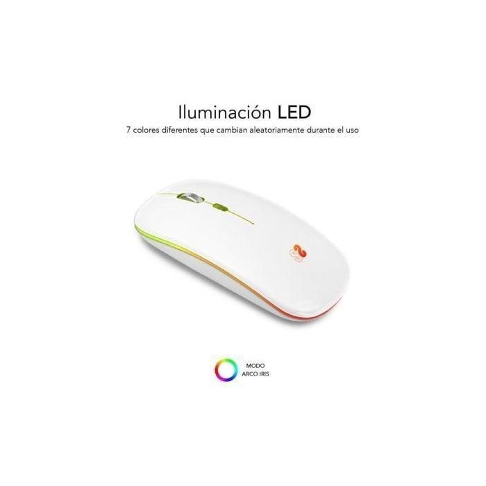SUBBLIM Raton LED Dual Flat Mouse White 1 SUBBLIM Raton LED Dual Flat Mouse White 1