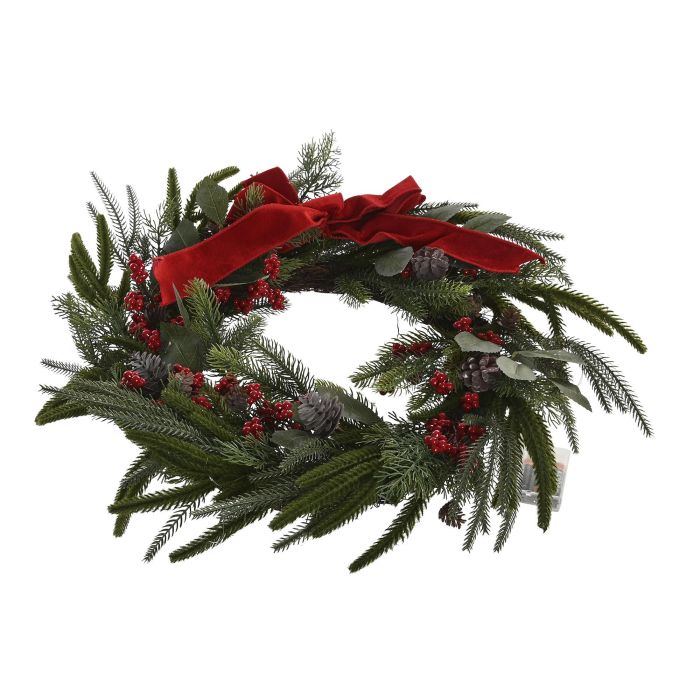 Corona Navidad Alpina DKD Home Decor Verde Marron 13 x 60 x 60 cm (2 Unidades) 4