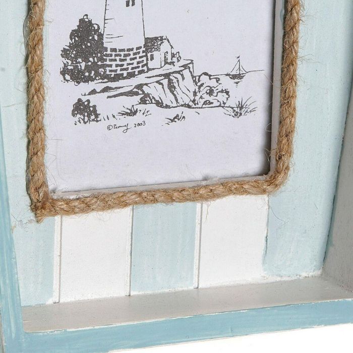 Marco de Fotos DKD Home Decor 8424001731435 Barco Azul Blanco Madera MDF Mediterráneo (2 Unidades) 1