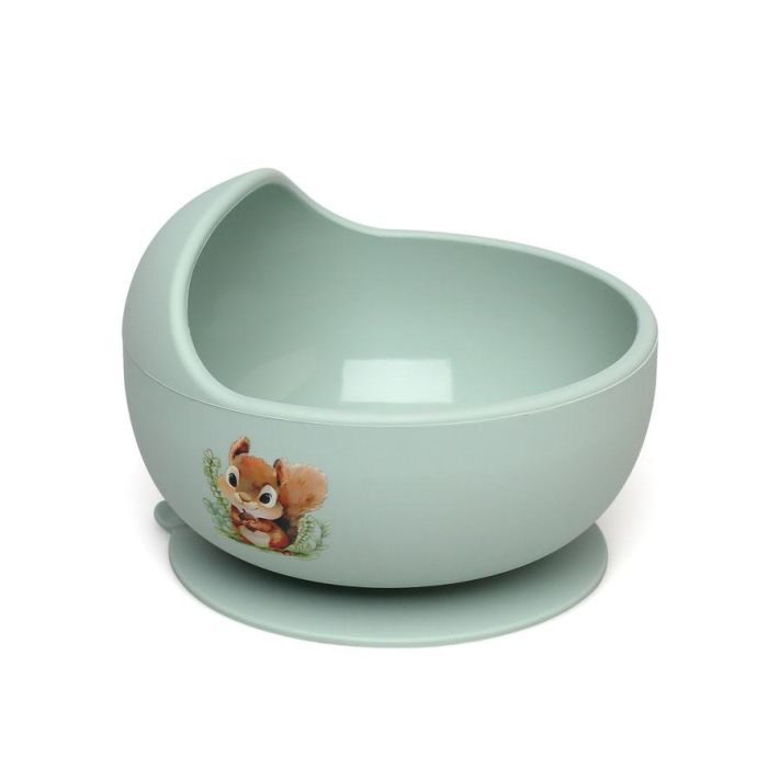 KioKids Cuenco de Silicona Verde con Ventosa para Bebé +6 Meses, Antideslizante, Libre de BPA - Colección Little Sauvages