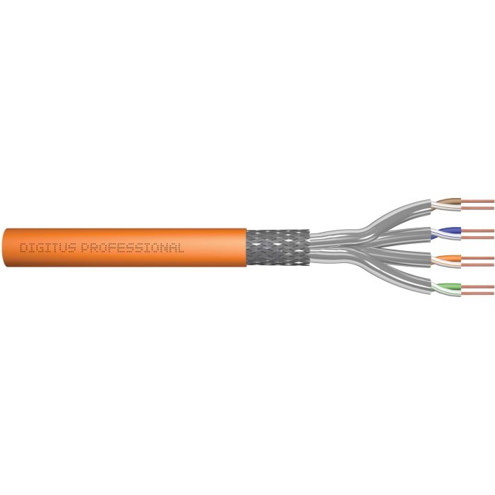 Digitus Cable de Instalación CAT 7 S/FTP S-STP Simplex 100m Naranja AWG 23/1 LSZH Cobre Sólido CPR Dca